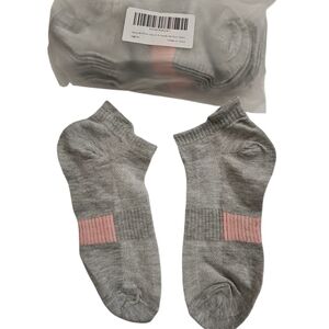 Stylish Gray and Pink Ankle Socks